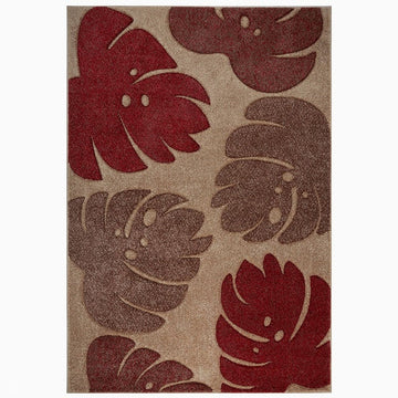 Portland 7155 Q Modern Geometric Carved Durable Short Pile Terra/Beige/Cream Rug-Melrose-Rug Love - The Most Loved Rug Store